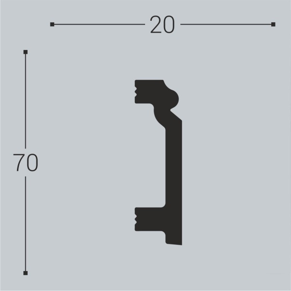 Плинтус напольный XPS П 7 (70х20) (20)