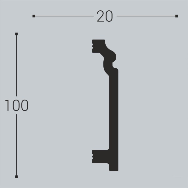 Плинтус напольный XPS П 4 (100*20) (12)